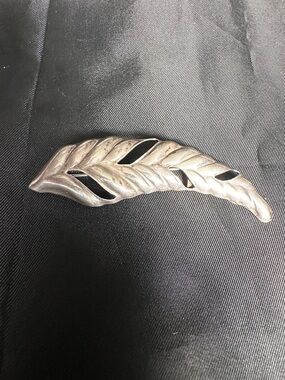 Vintage 925 Sterling Silver Leaf Brooch Pin - 9.3g Heavy Artisan Piece